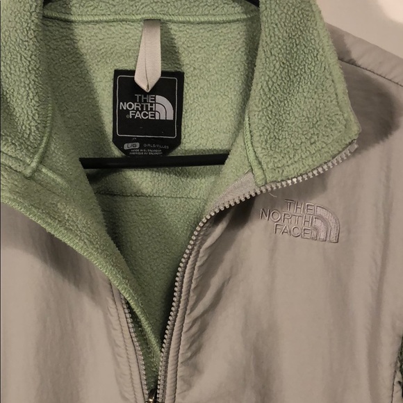 North Face Green and Grey Fleece Jacket - Picture 4 of 6